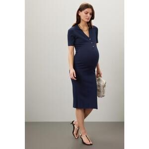 Ripe Maddy Knit Polo Maternity Dress Size S